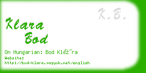 klara bod business card